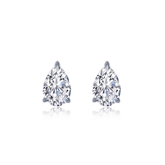 4 ctw pear shaped solitaire stud earrings