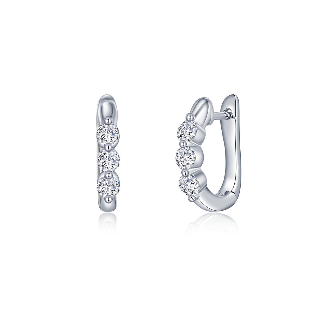 3 stone huggie hoop earrings 1