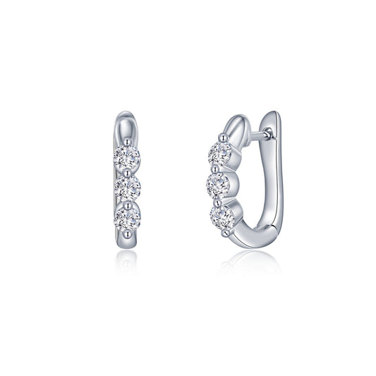 3 stone huggie hoop earrings 1