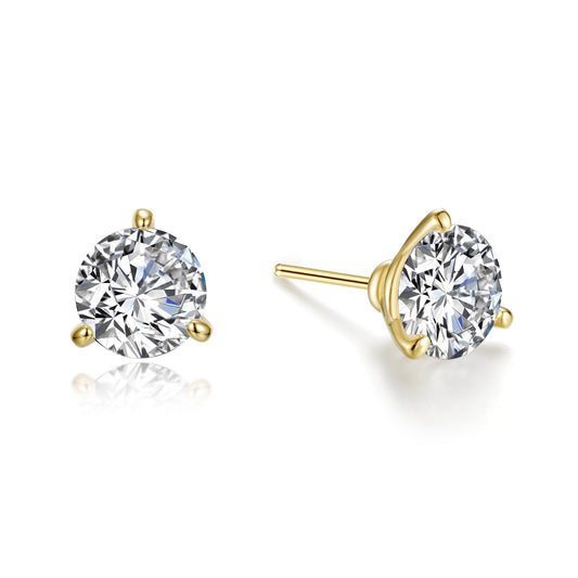 3 ctw martini solitaire stud earrings