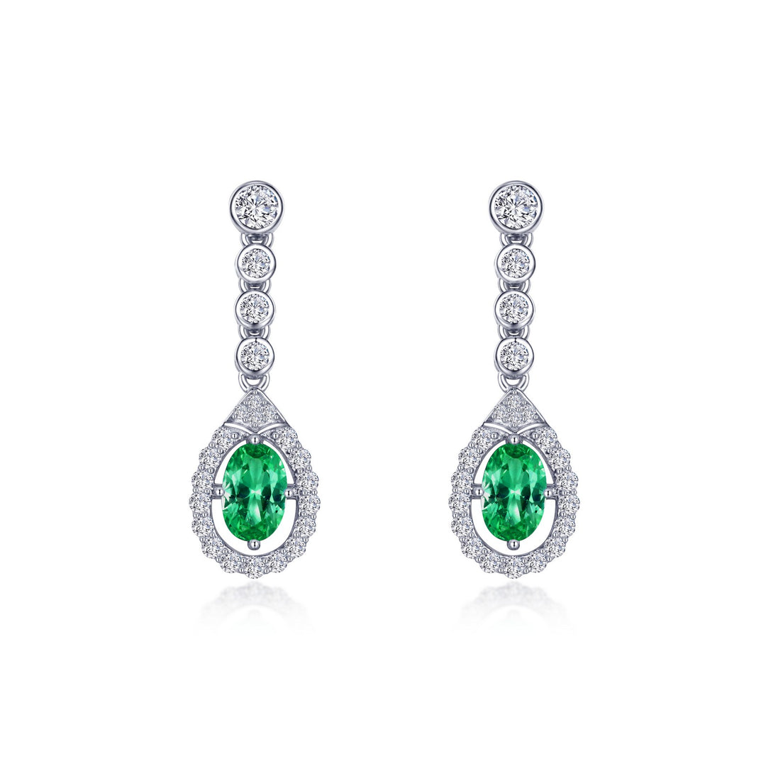 oval halo drop earrings 2
