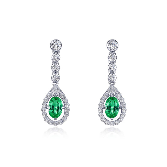 oval halo drop earrings 2
