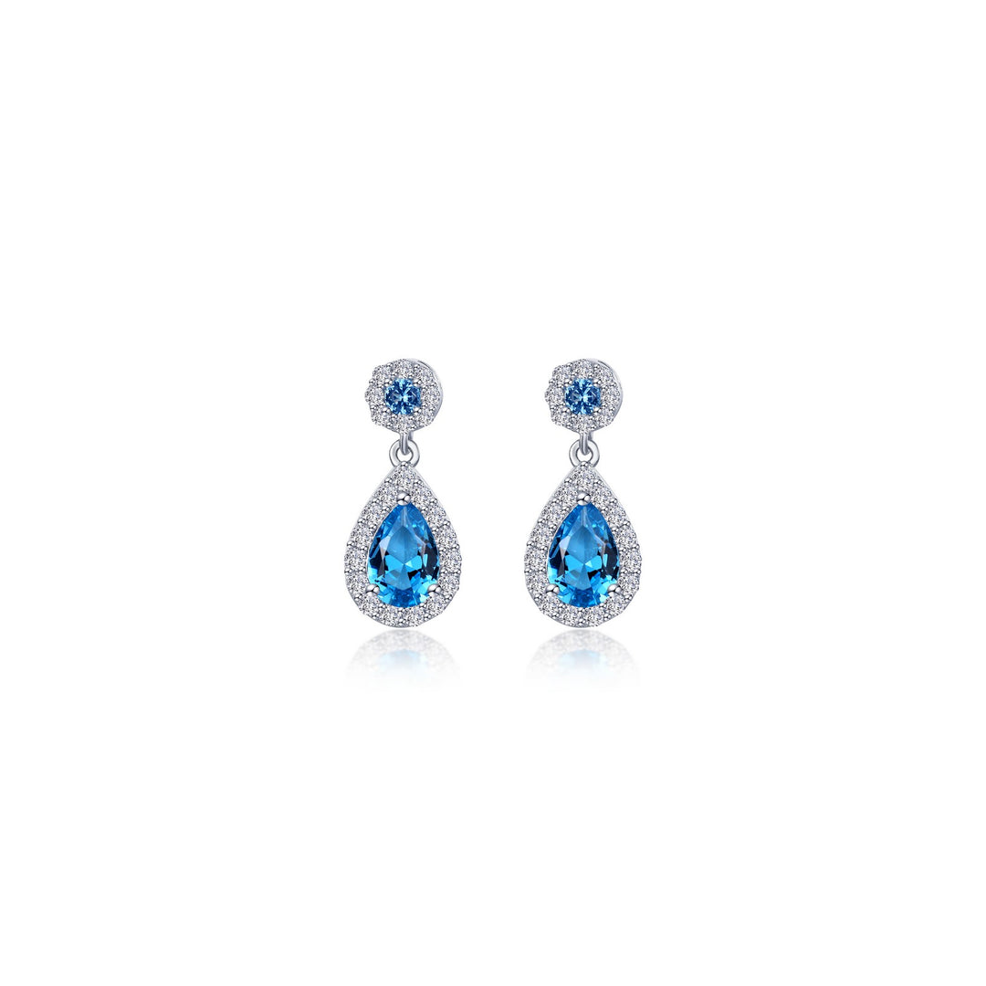 Oval Halo Drop Earrings