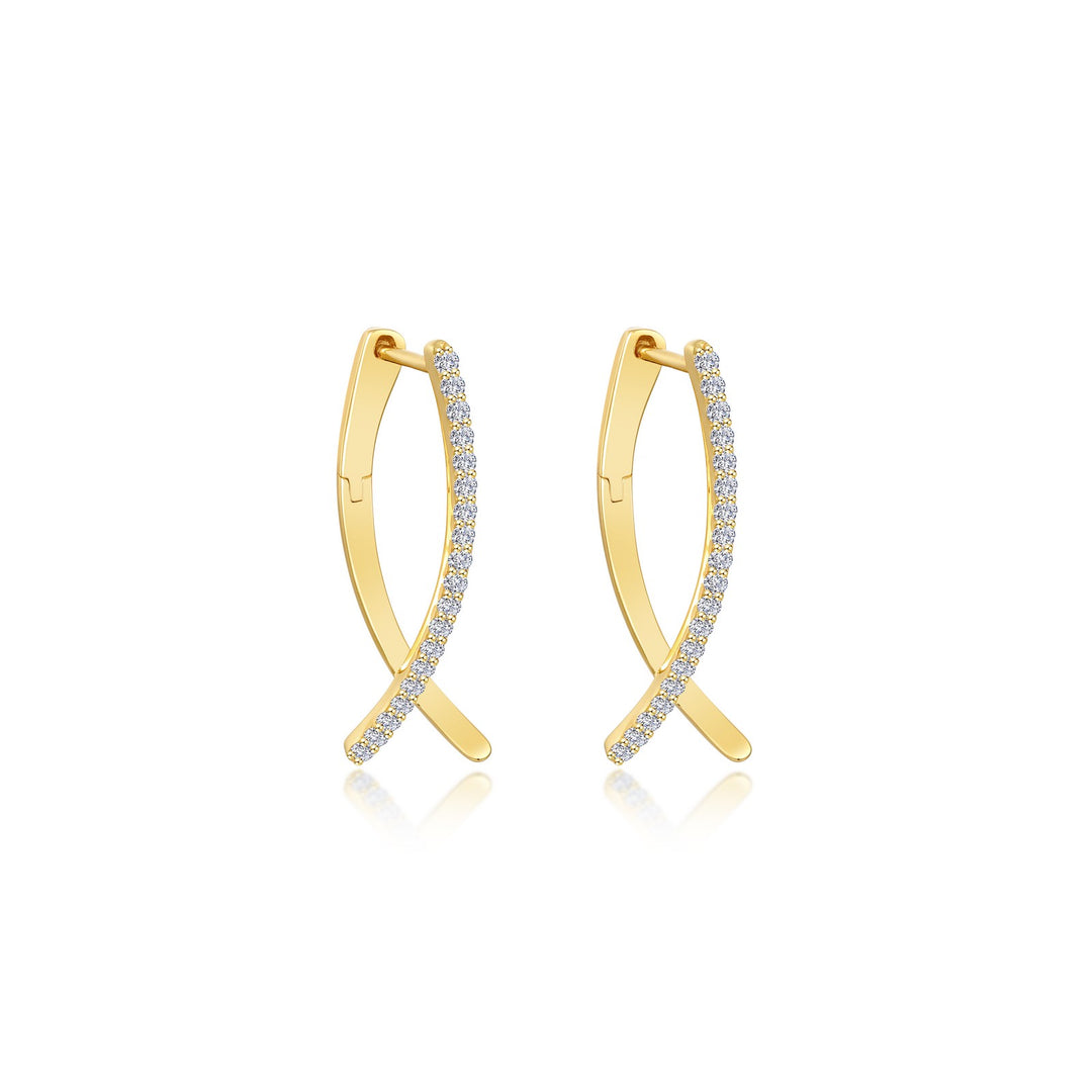 Crossover Oval Hoop Earrings