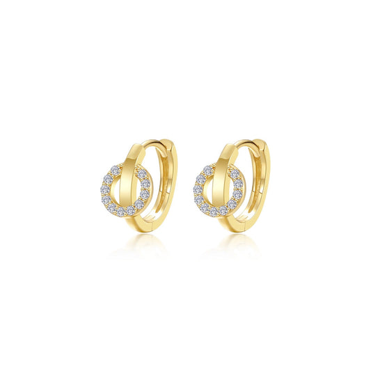 interlocking hoop huggie earrings