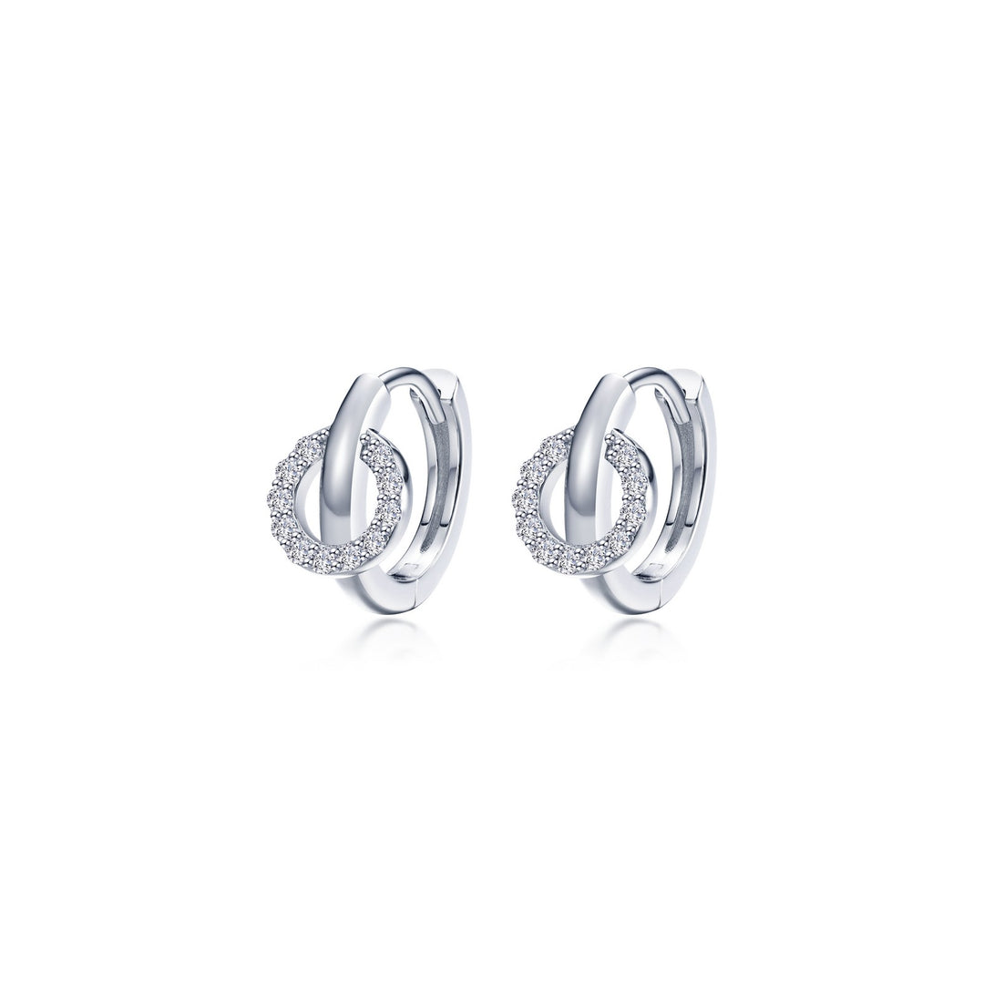 interlocking hoop huggie earrings 1