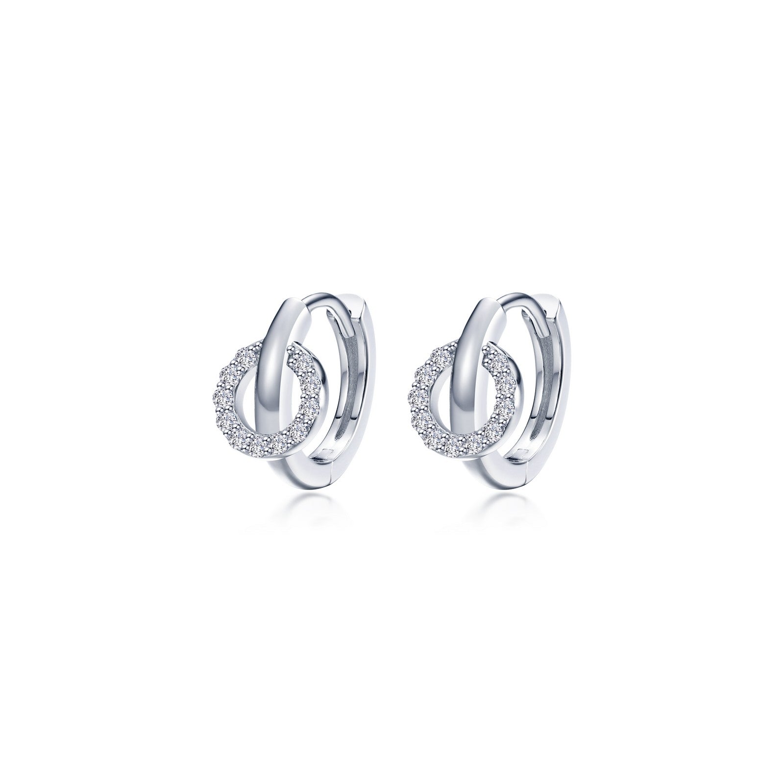 interlocking hoop huggie earrings 1