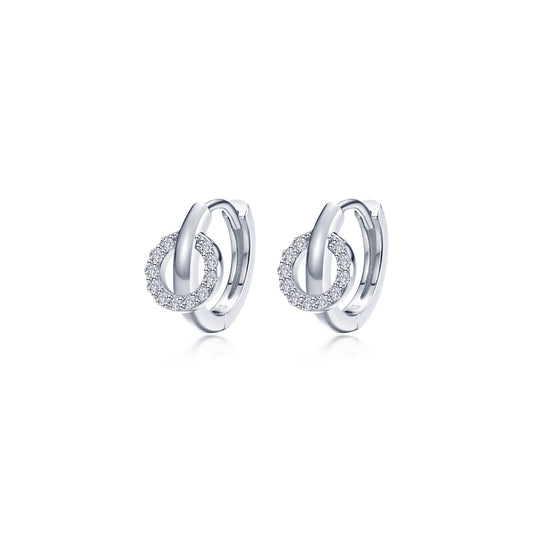 interlocking hoop huggie earrings 1