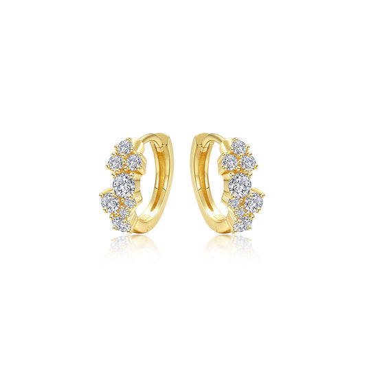 huggie earrings with shiny clusters