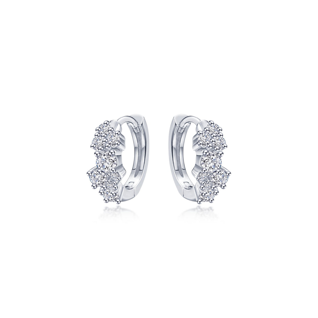 huggie earrings with shiny clusters 1