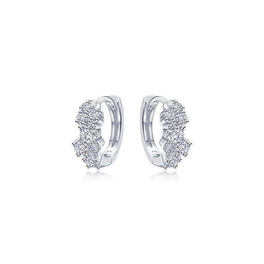 huggie earrings with shiny clusters 1