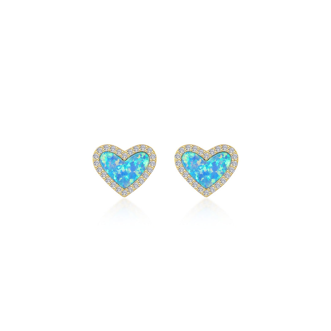 halo heart stud earrings