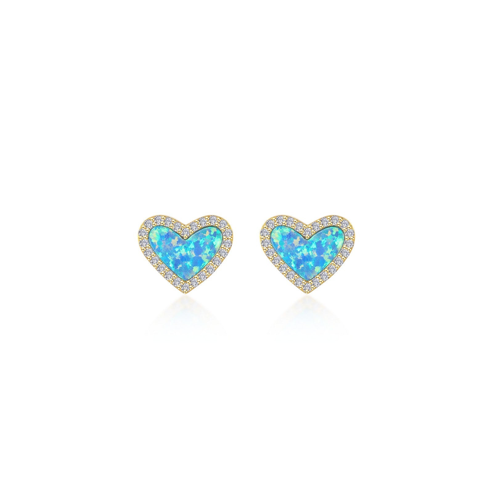 halo heart stud earrings
