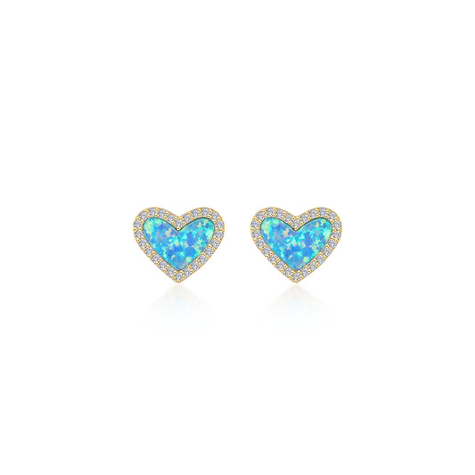 halo heart stud earrings