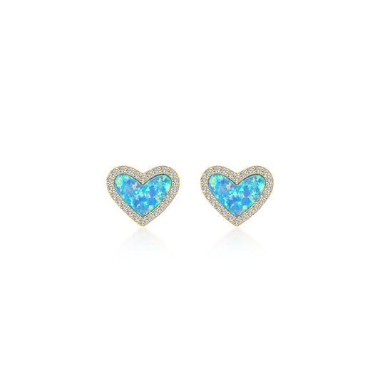 halo heart stud earrings