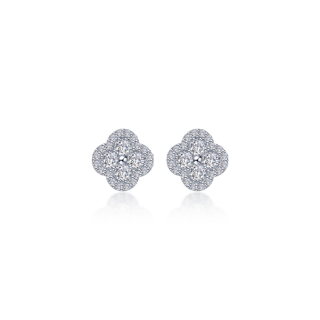 0.8 CTW Halo Stud Earrings