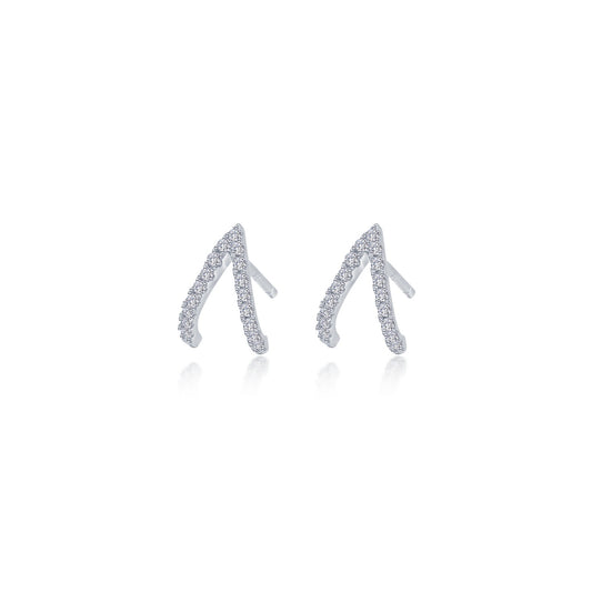modern v shaped stud earrings