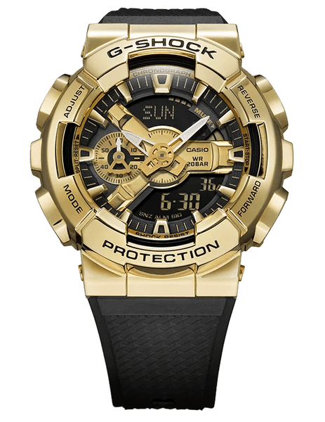 casio g-shock gm110g 1a9 stainless steel gold ana digital watch