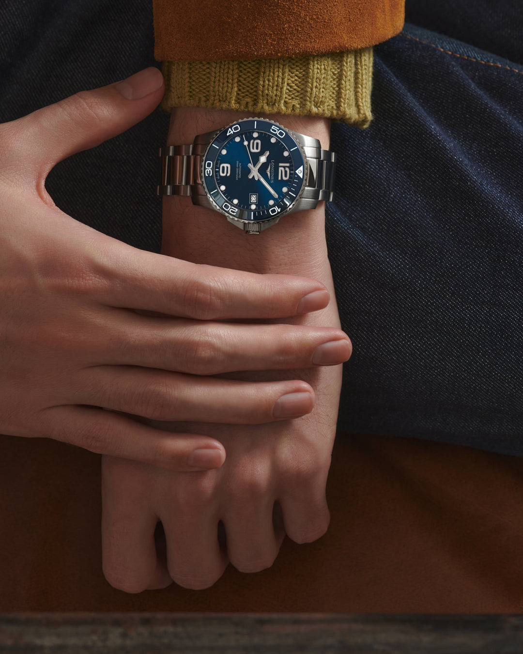 Hydroconquest Automatic Watch, Ø 39.00 Mm, Stainless Steel And Ceramic Bezel.