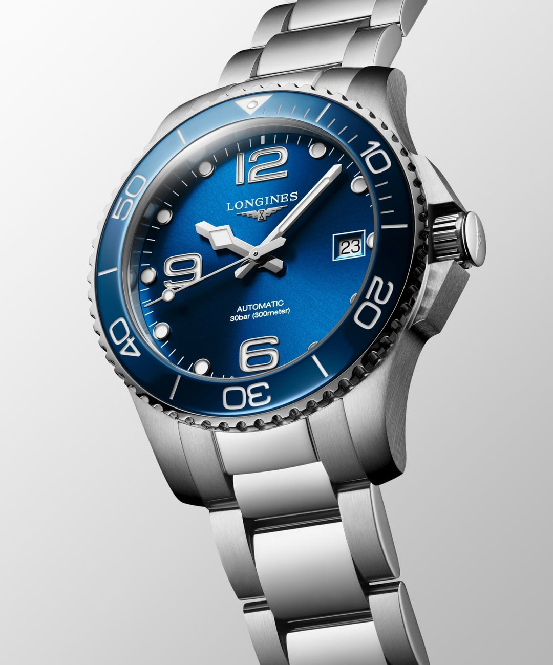 Hydroconquest Automatic Watch, Ø 39.00 Mm, Stainless Steel And Ceramic Bezel.