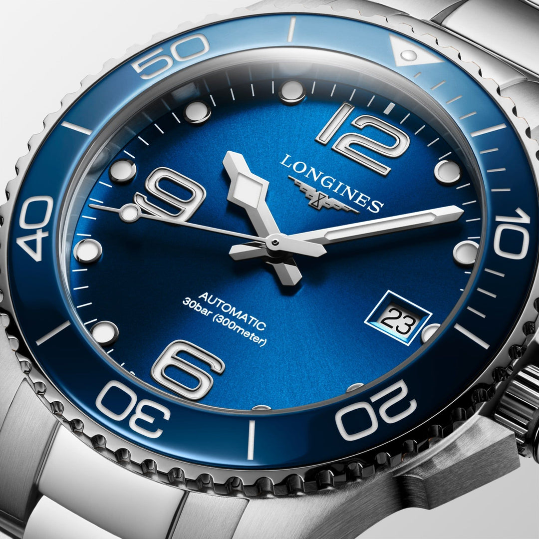 Hydroconquest Automatic Watch, Ø 39.00 Mm, Stainless Steel And Ceramic Bezel.