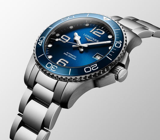 Hydroconquest Automatic Watch, Ø 39.00 Mm, Stainless Steel And Ceramic Bezel.