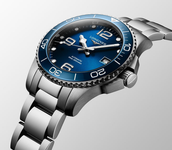 Hydroconquest Automatic Watch, Ø 39.00 Mm, Stainless Steel And Ceramic Bezel.