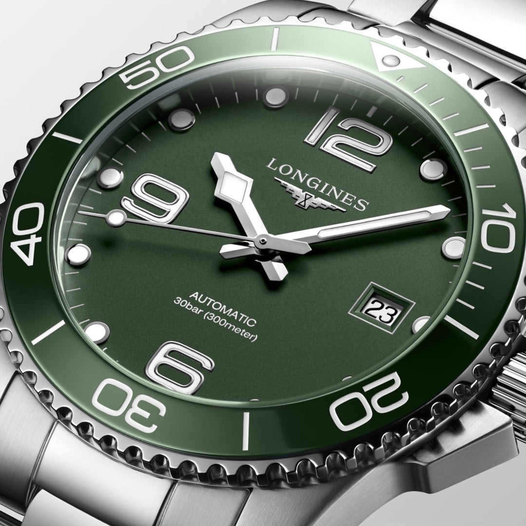 Hydroconquest Automatic Watch, Ø 41.00 Mm, Stainless Steel And Ceramic Bezel.