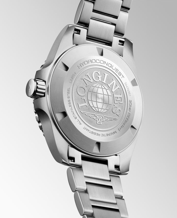 Hydroconquest Gmt Automatic Watch, Ø 43.00 Mm, Stainless Steel And Ceramic Bezel.