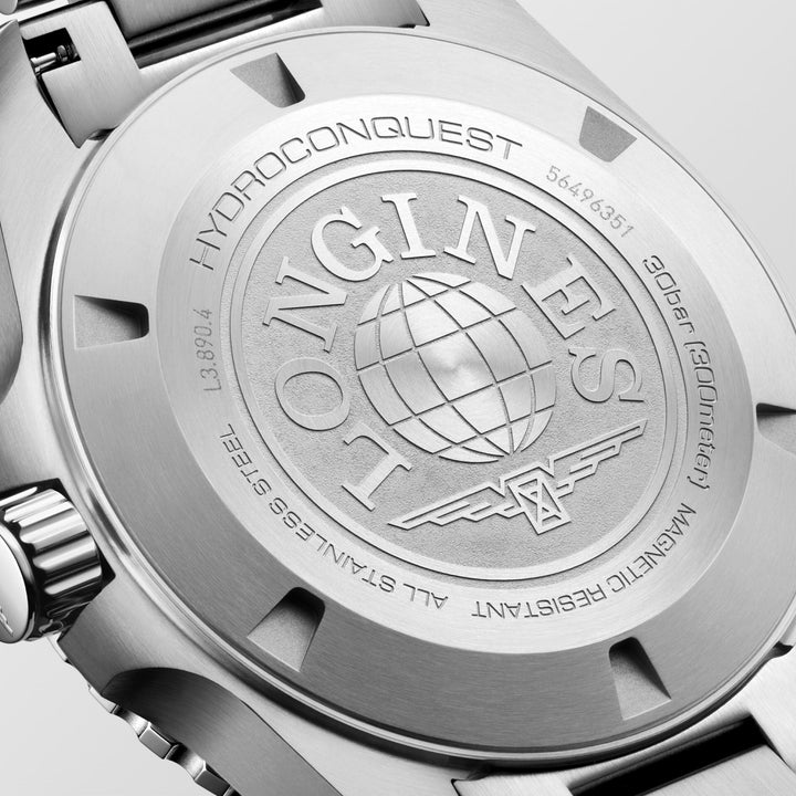 Hydroconquest Gmt Automatic Watch, Ø 43.00 Mm, Stainless Steel And Ceramic Bezel.