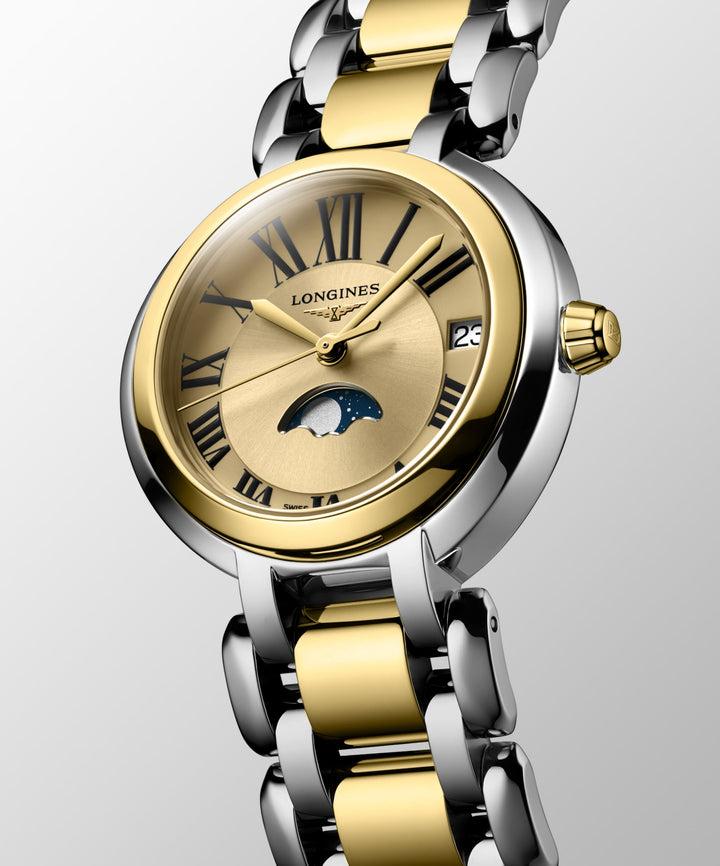 Primaluna Moonphase Quartz Watch, Ø 30.50 Mm, Stainless Steel And 18 Karat Yellow Gold Cap 200.