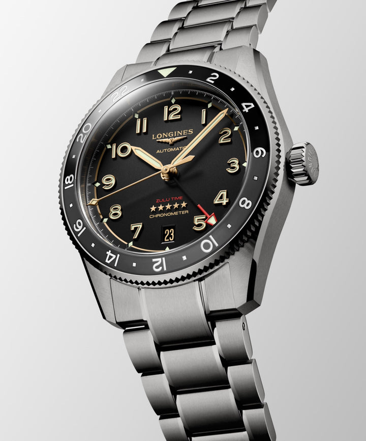Spirit Zulu Time Titanium Automatic Watch, Ø 39.00 Mm, Titanium And Ceramic Bezel.