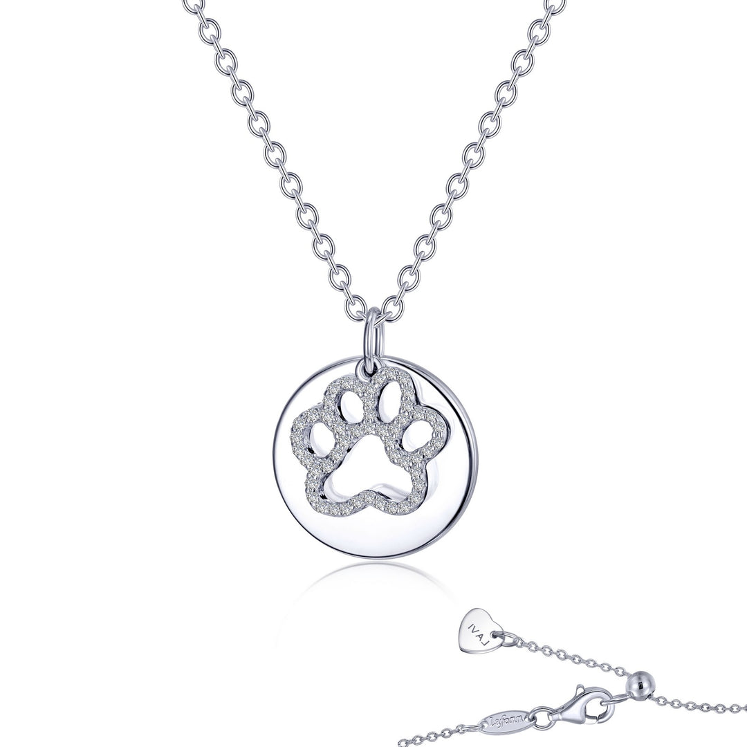 paw print disc necklace