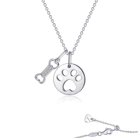 paw print dog bone necklace