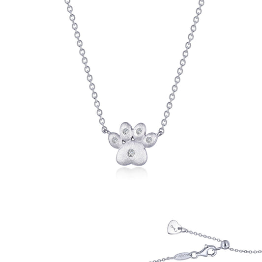 puffy paw print necklace