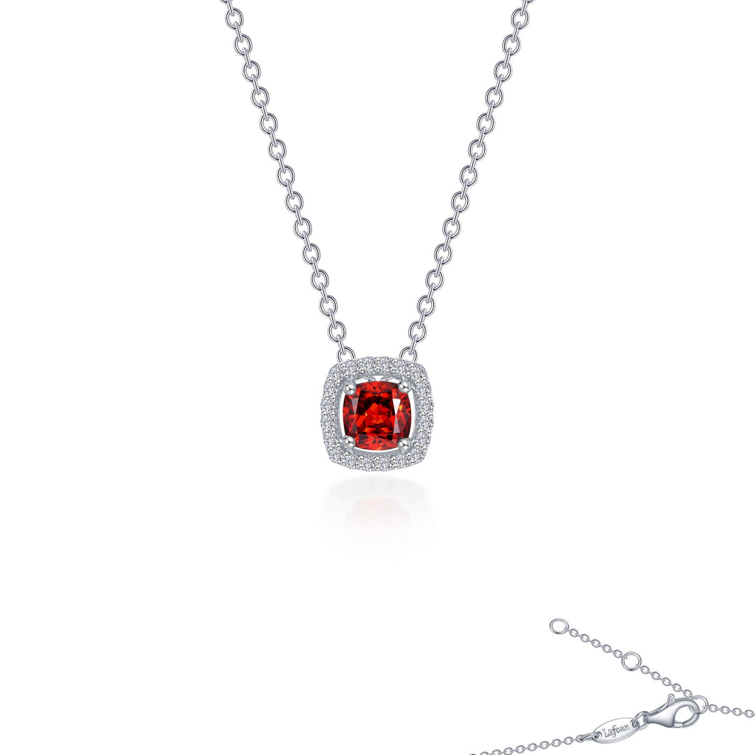 0.76 CTW Cushion-Cut Halo Necklace