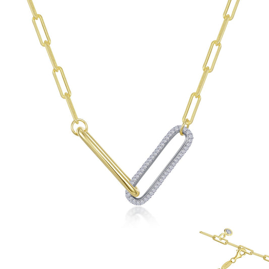2 tone paperclip necklace 1