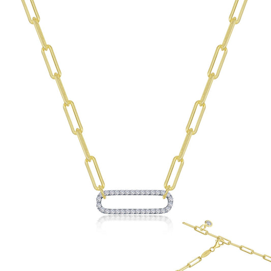 2 tone paperclip necklace