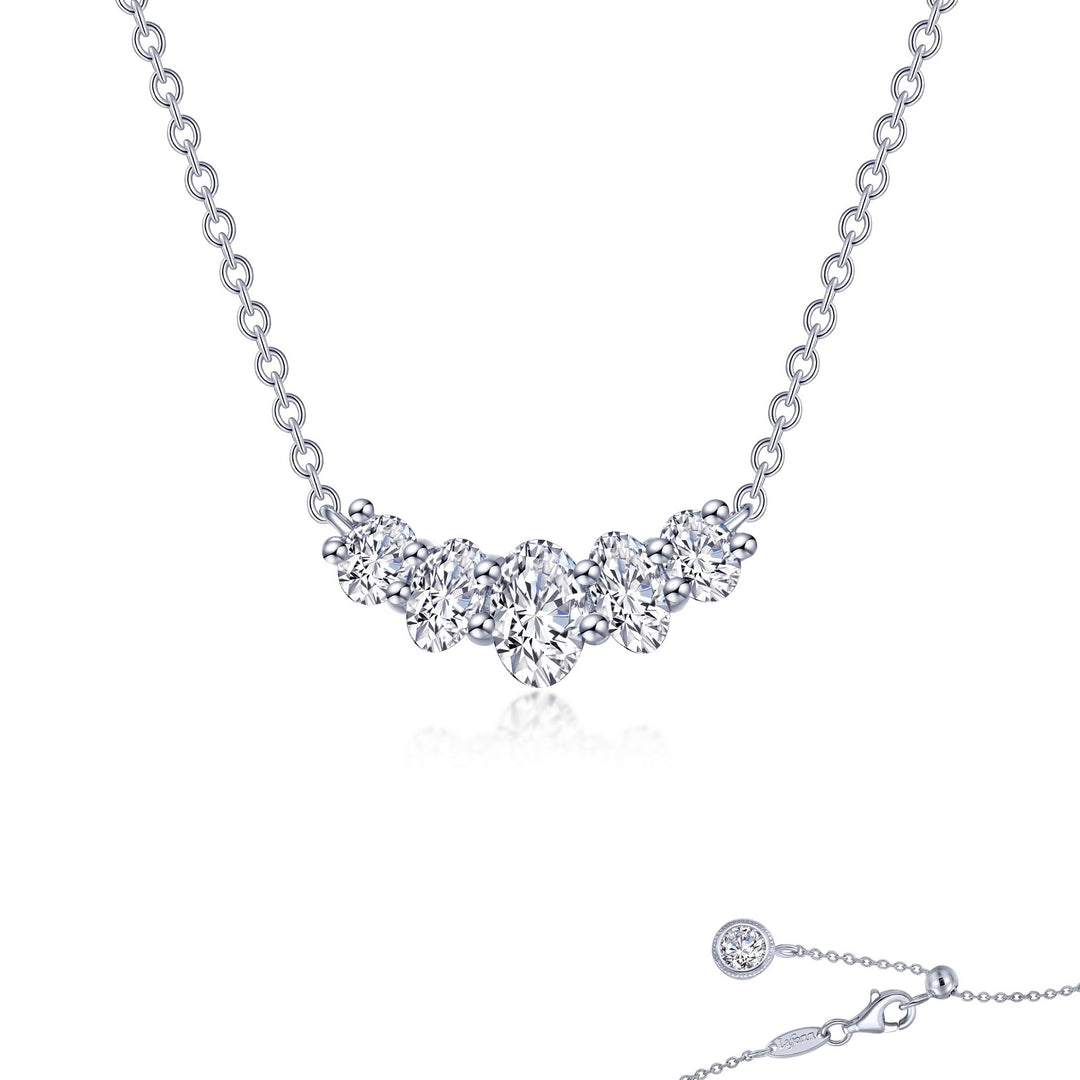oval five stone necklace