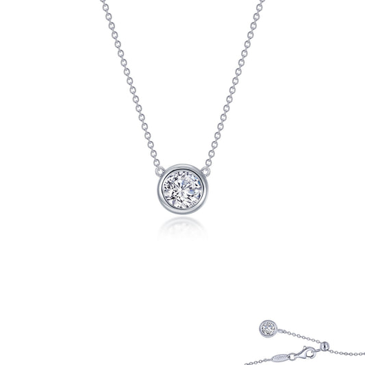 0 45 ctw bezel set solitaire necklace 1