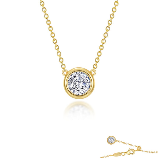 1 25 ctw bezel set solitaire necklace