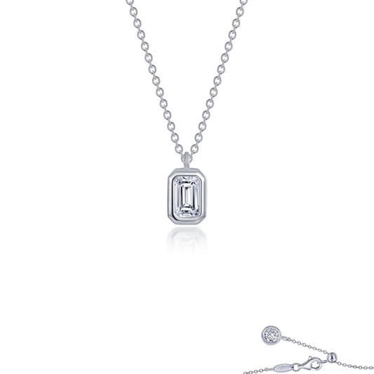 bezel set emerald cut solitaire choker necklace