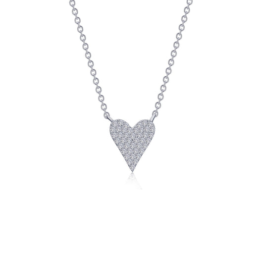 pave heart necklace