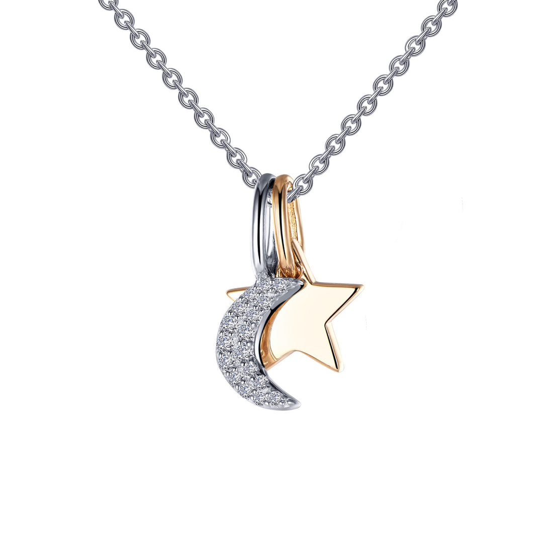 moon star shadow charm necklace