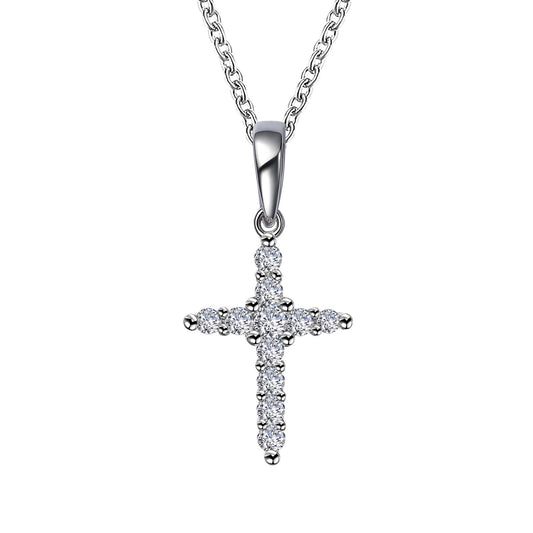 0 33 ctw cross pendant necklace