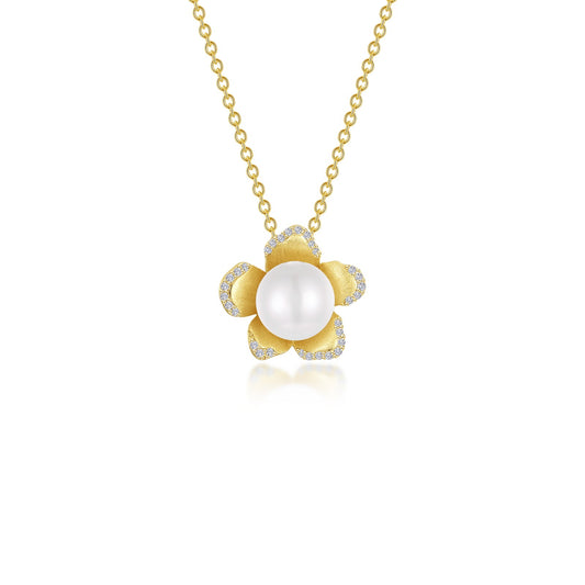 cultured freshwater pearl flower necklace