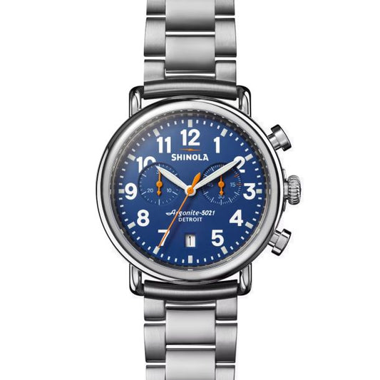 Shinola Runwell Chronograph 41mm Men's Watch, Royal Blue Dial S0120283785