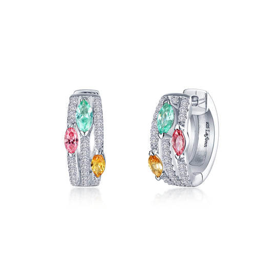 fancy lab grown sapphire huggies