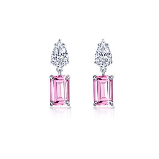 fancy lab grown sapphire drop earrings