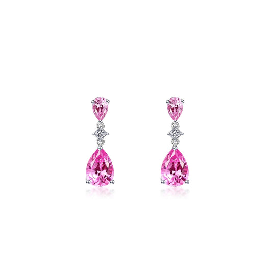 4 58 ctw fancy lab grown sapphire dangle earrings